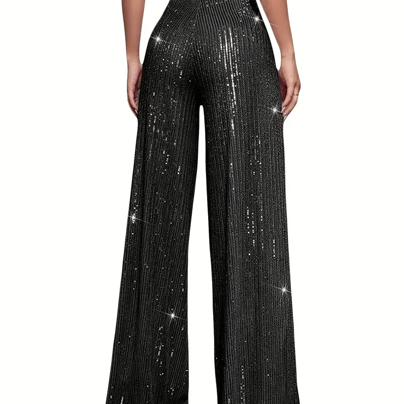 Women’s High Waist Wide Leg Sequin Pants