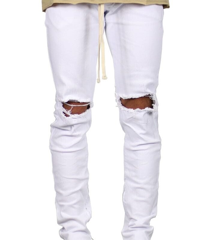 White Nate Zipper Pants