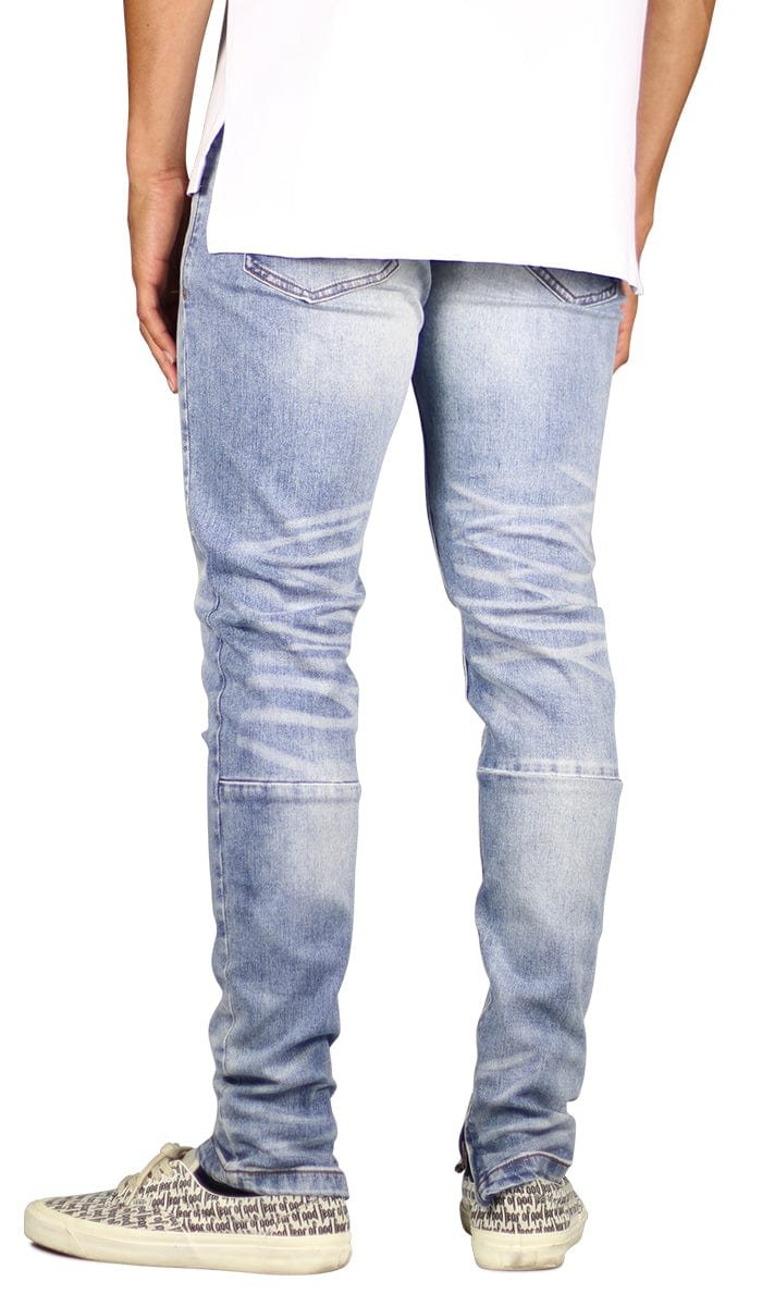 M.Blue Stack Zipper Jeans - Image 9