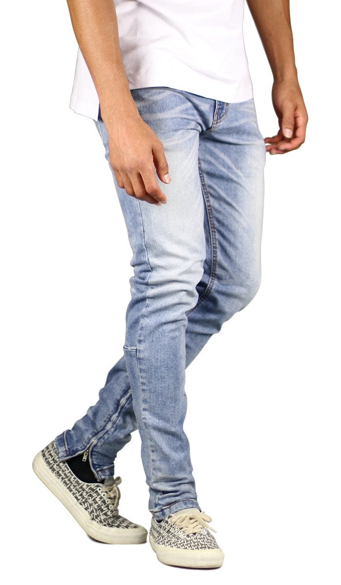 M.Blue Stack Zipper Jeans - Image 7