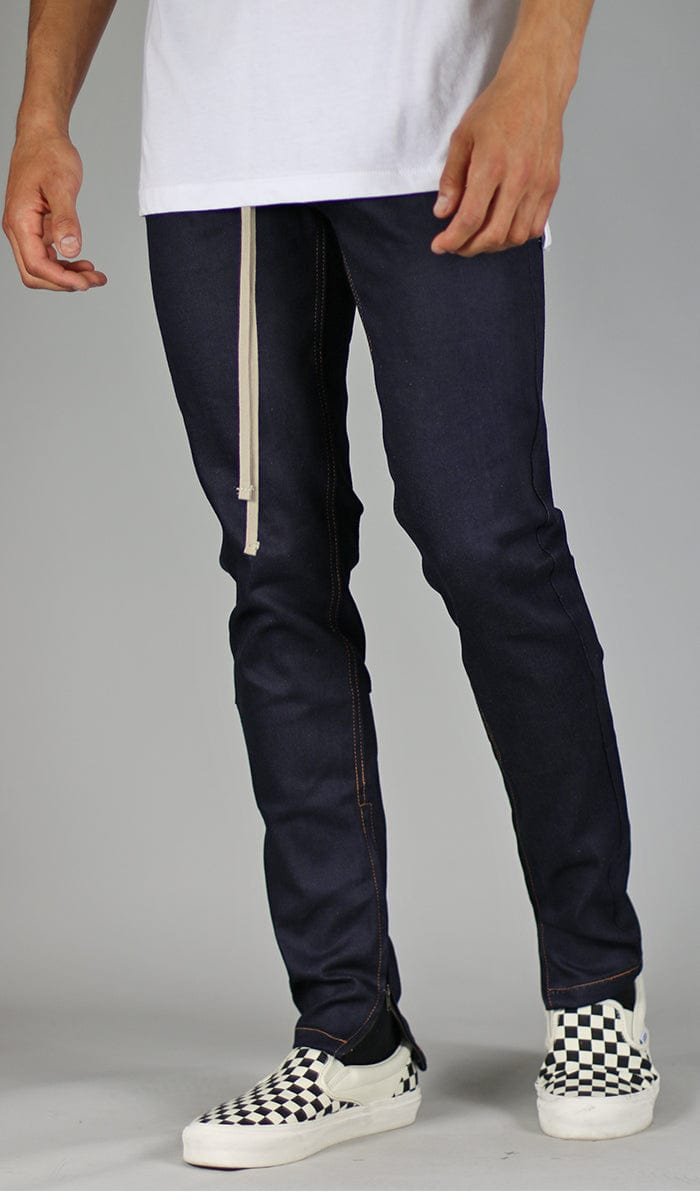 Raw Indigo Stack Zipper Jeans - Image 2