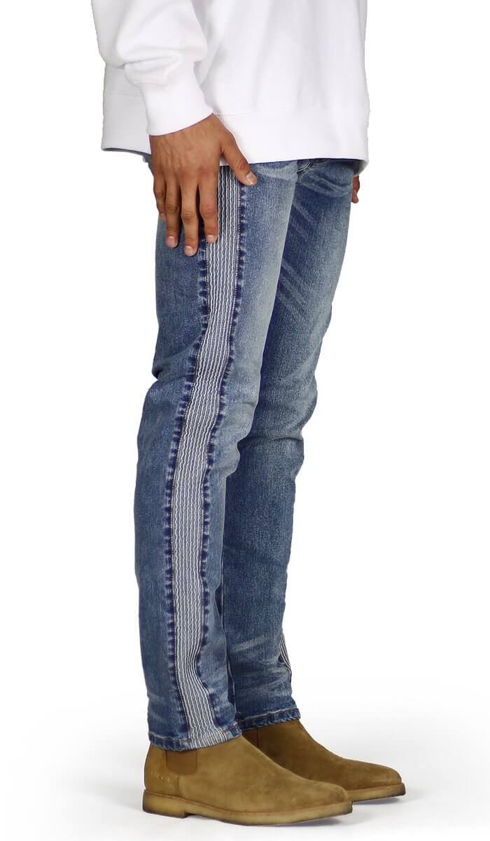 M.Blue Biker Track Jeans - Image 3