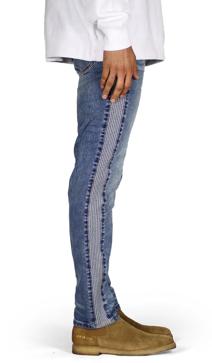 M.Blue Biker Track Jeans - Image 4