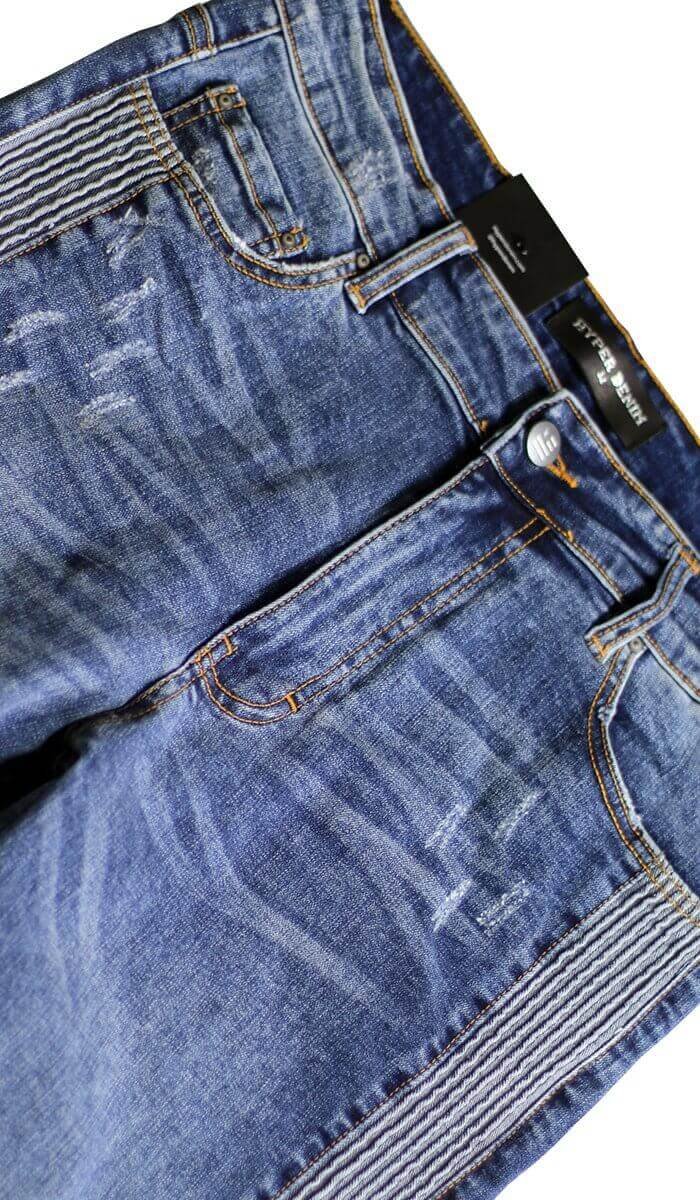 M.Blue Biker Track Jeans - Image 7