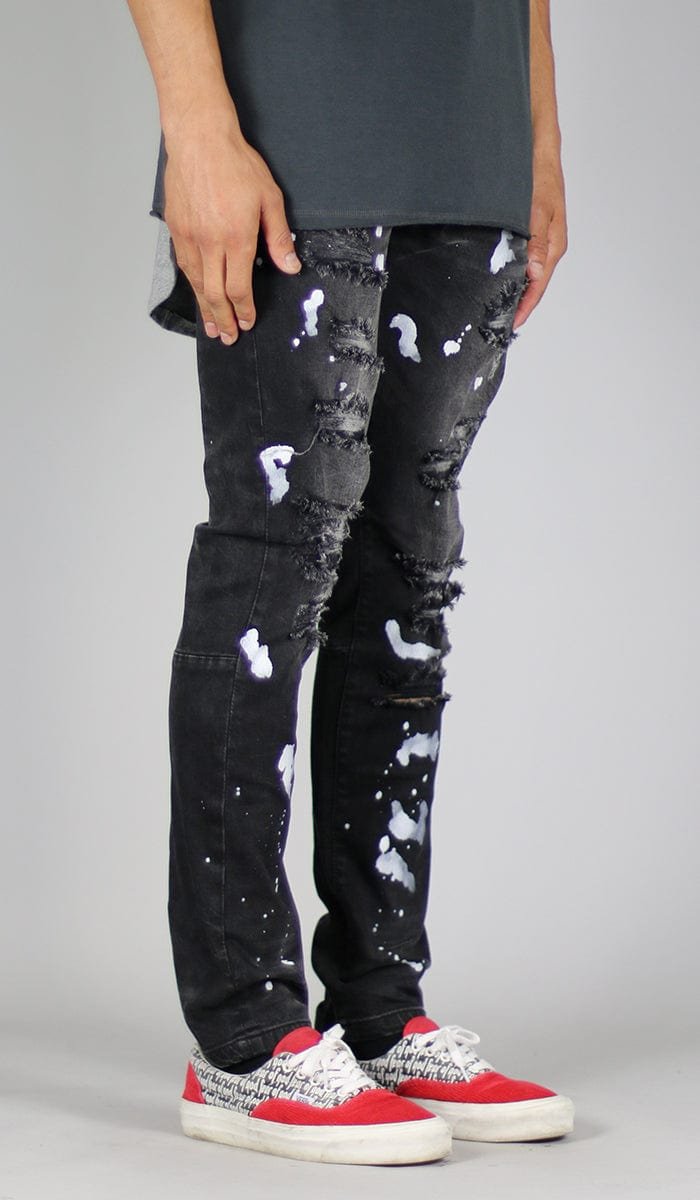 Black Rag Splatter Jeans - Image 2