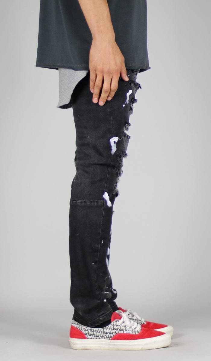 Black Rag Splatter Jeans - Image 3
