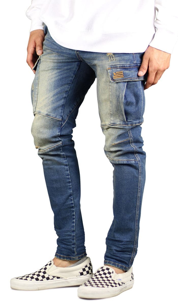 Deep Blue Cargo Jeans - Image 9
