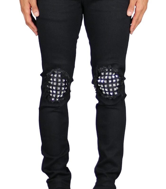 Jet Black Studded Jeans