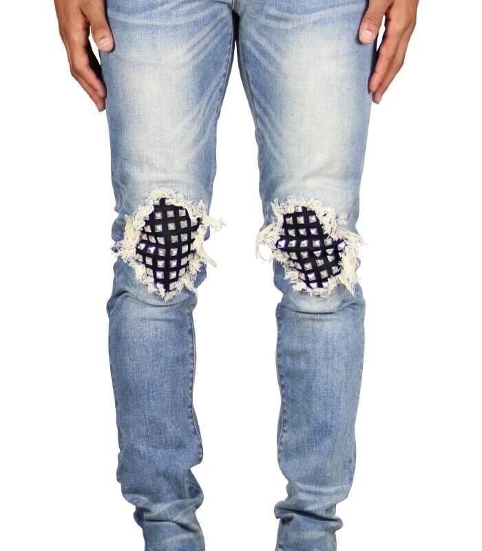 M.Blue Studded Jeans