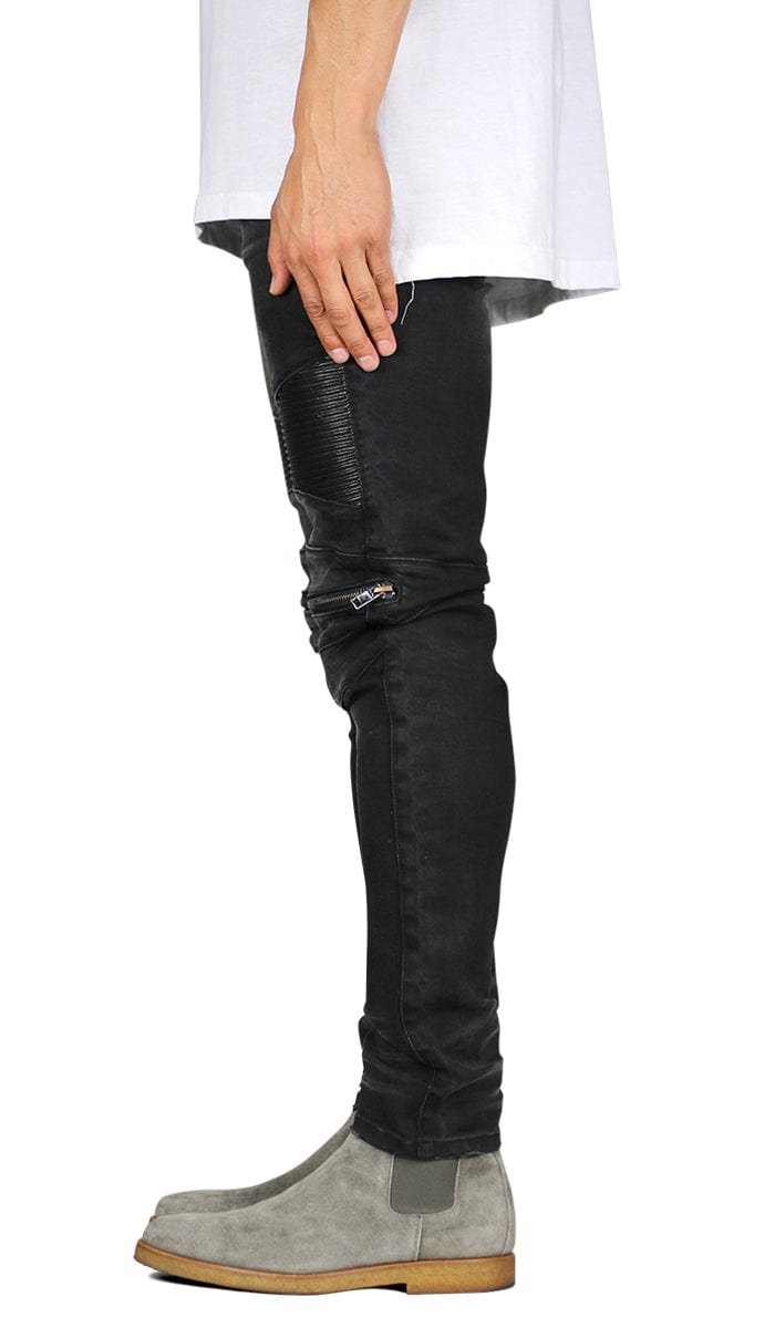 Black Moto Zipper Jeans - Image 3