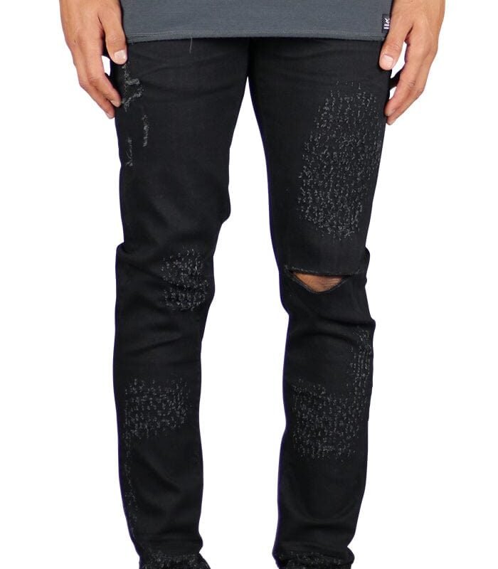 Jet Black Slit Jeans