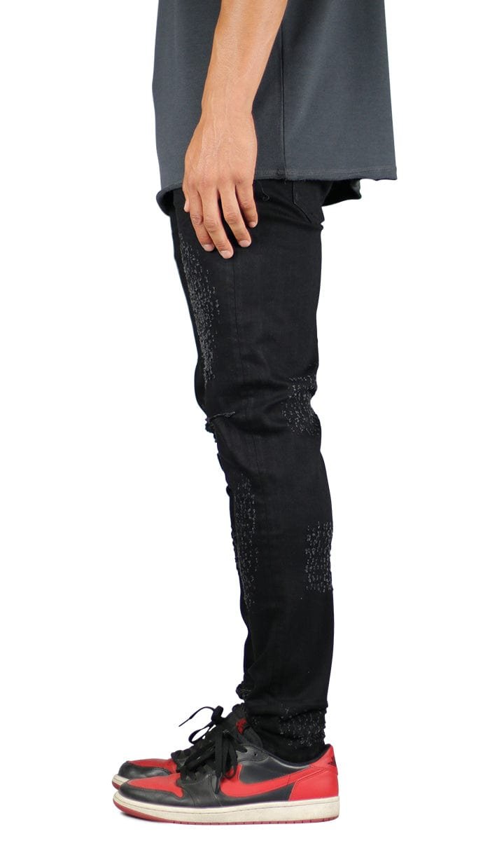 Jet Black Slit Jeans - Image 5