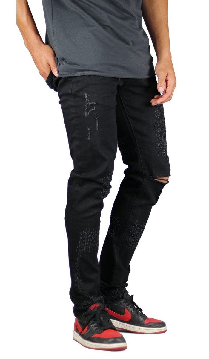 Jet Black Slit Jeans - Image 2