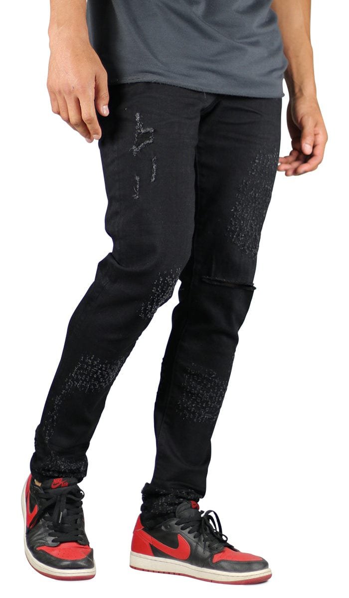 Jet Black Slit Jeans - Image 7