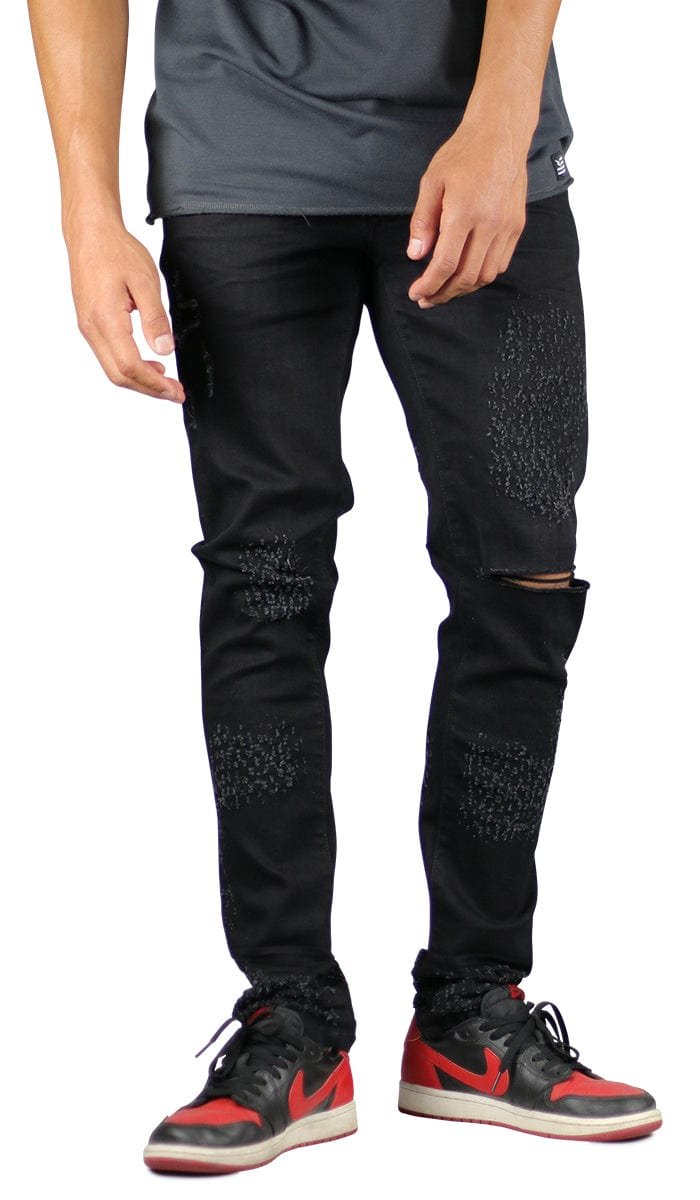 Jet Black Slit Jeans - Image 8