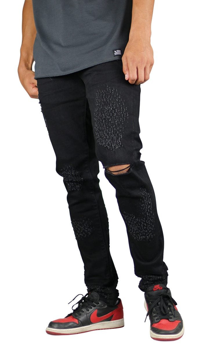 Jet Black Slit Jeans - Image 3