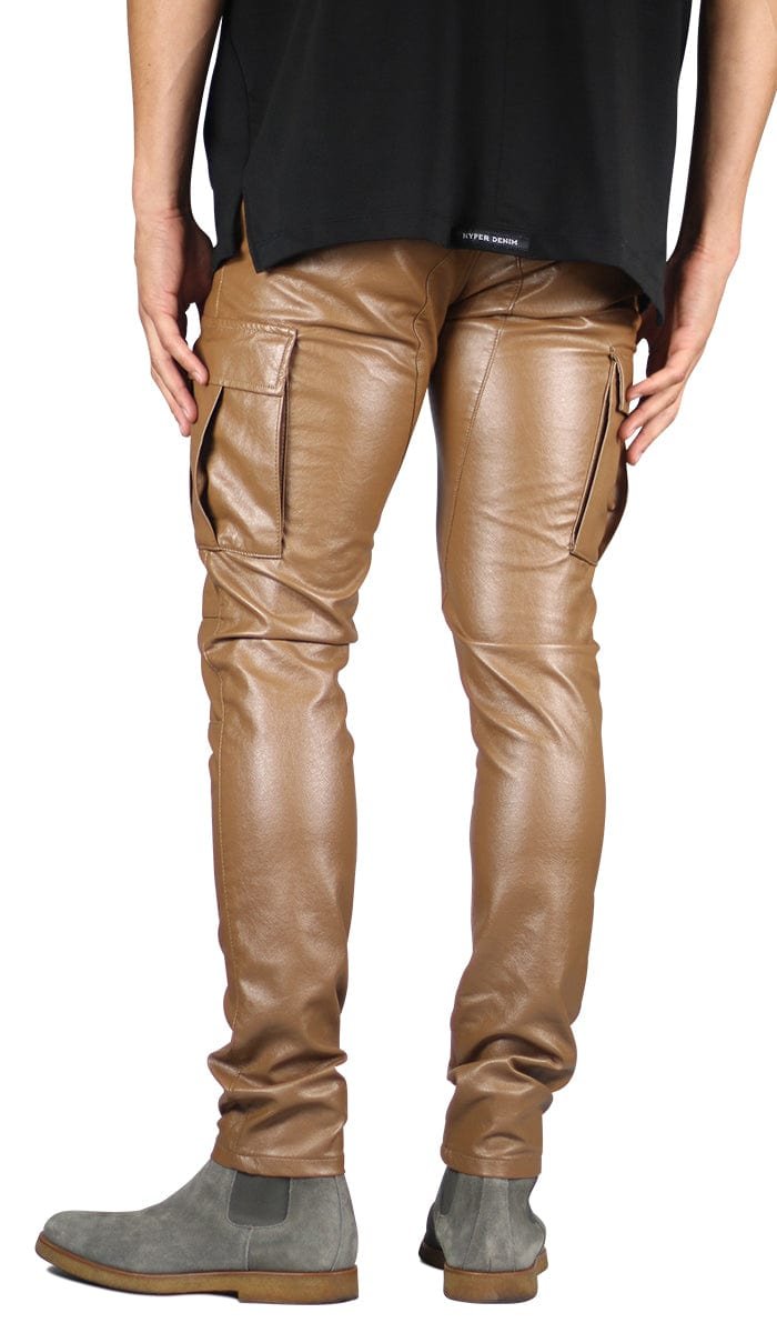 Brown Leather Cargo Pants - Image 8