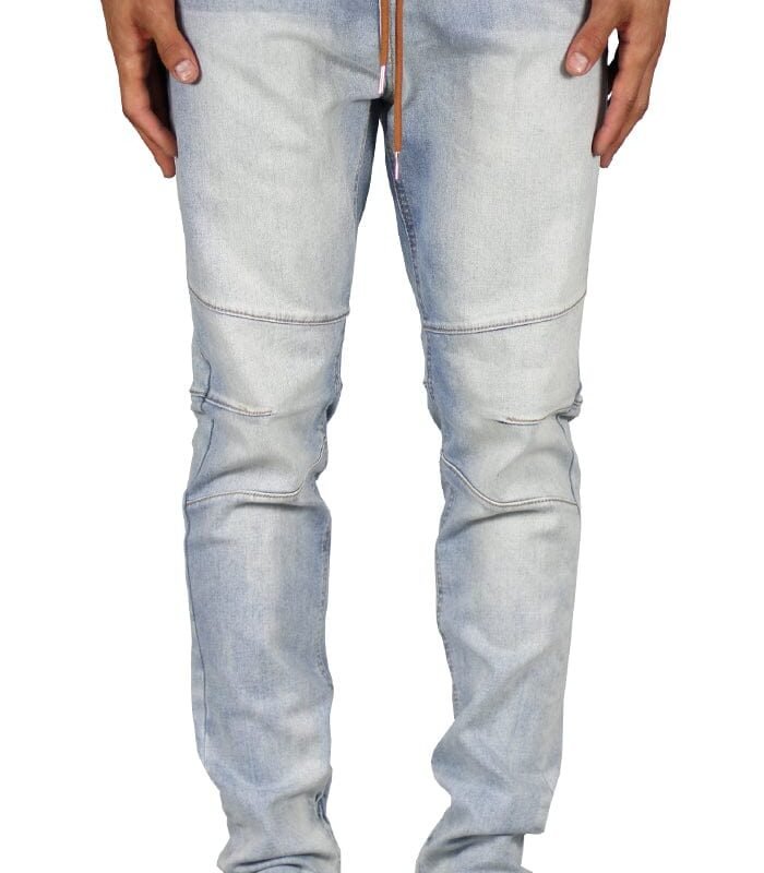 LT.Blue Gnu Zipper Jeans
