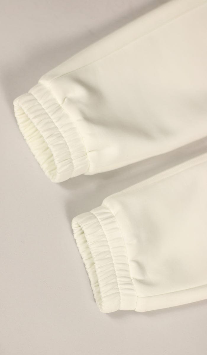 Cream White Neoprene Joggers - Image 10