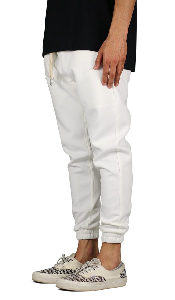 Cream White Neoprene Joggers - Image 2