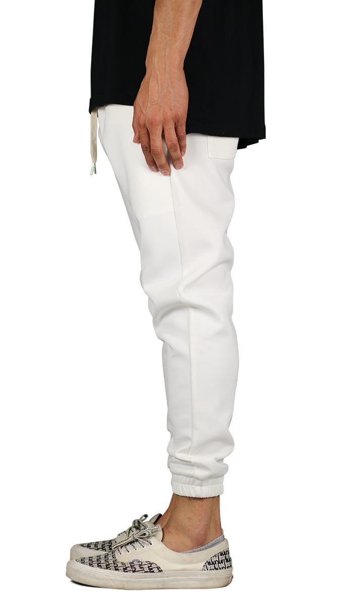 Cream White Neoprene Joggers - Image 3