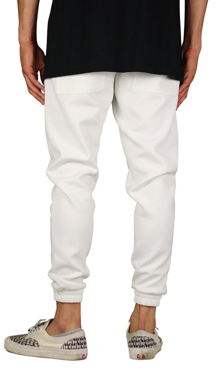 Cream White Neoprene Joggers - Image 4