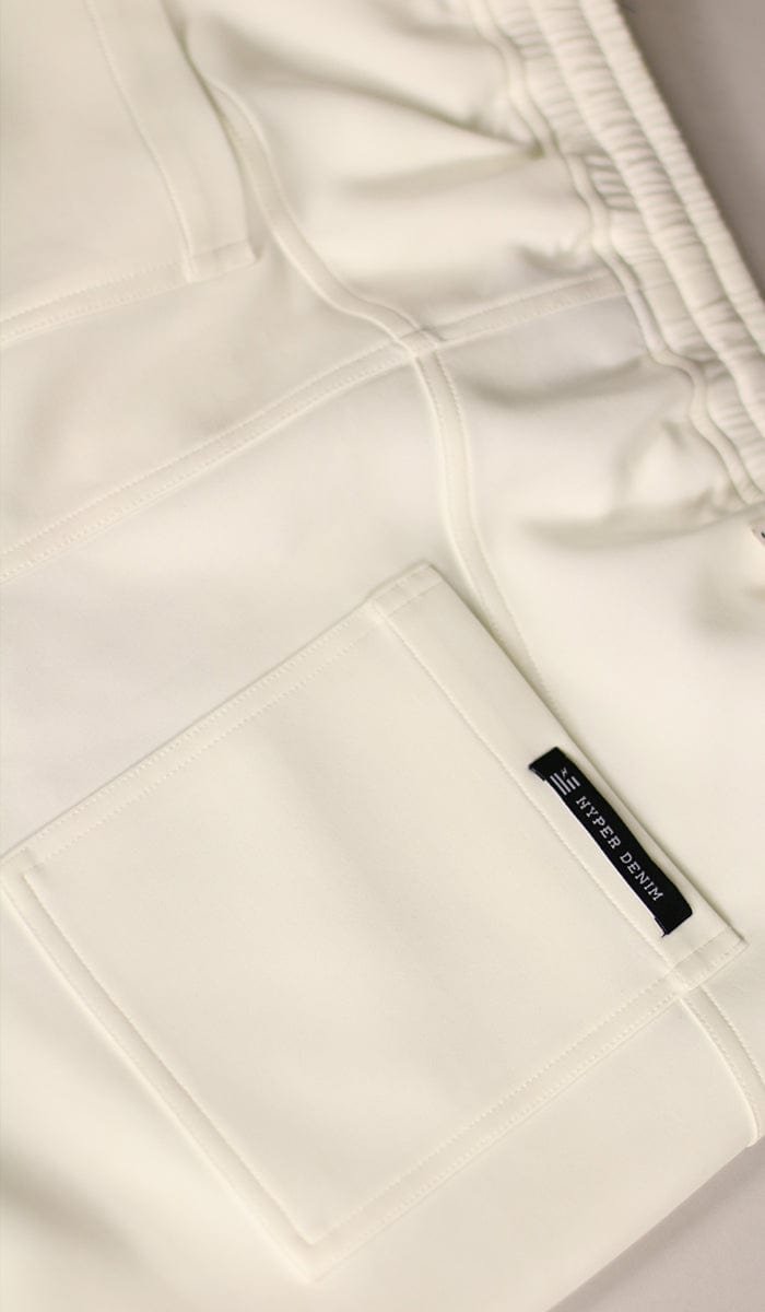 Cream White Neoprene Joggers - Image 9