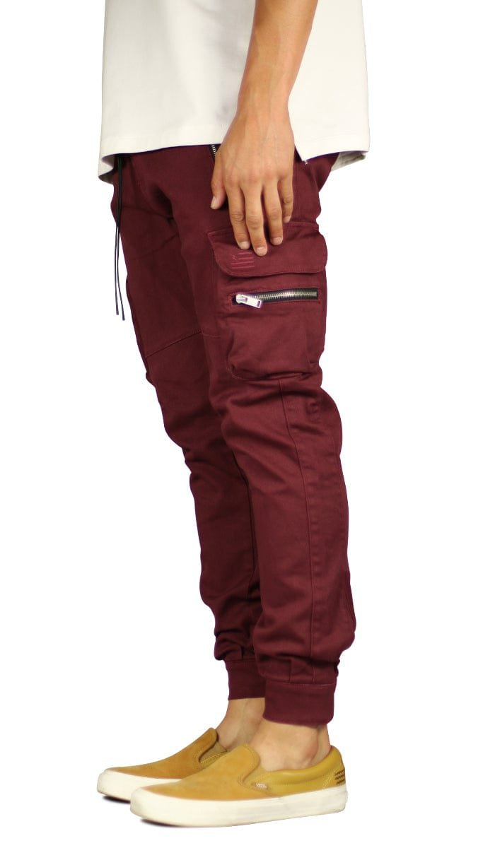 Burgundy Combat Cargo Pants - Image 2