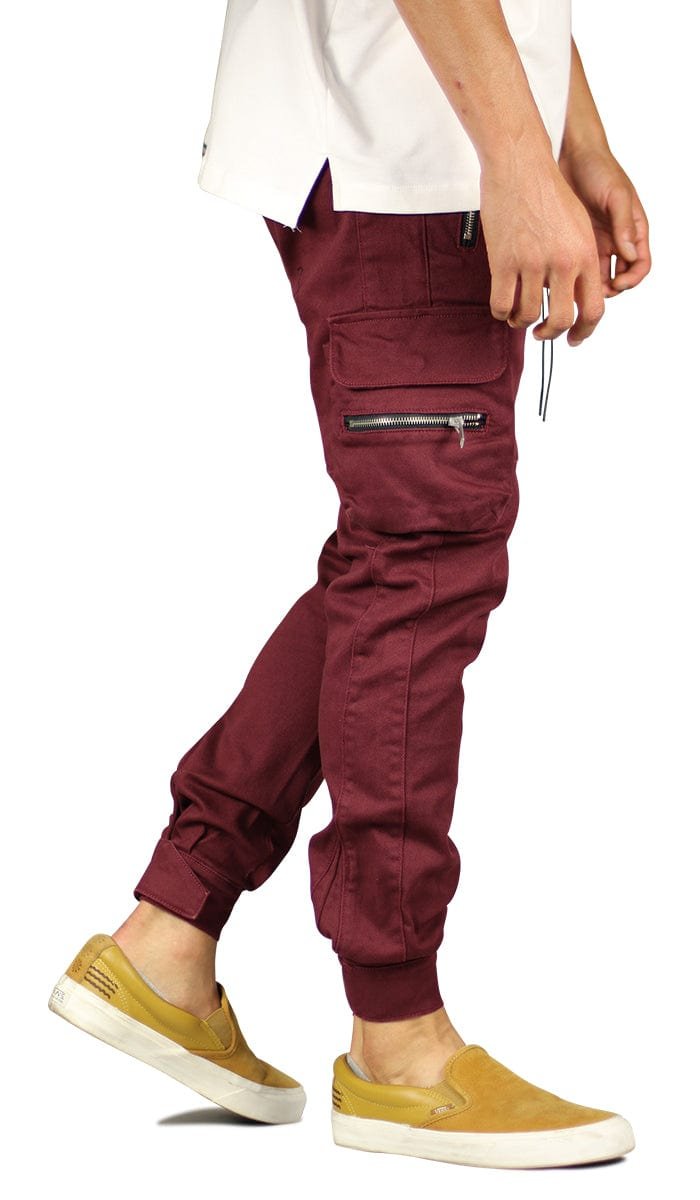 Burgundy Combat Cargo Pants - Image 4