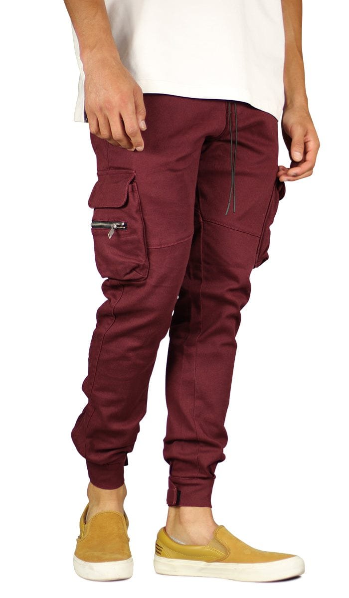 Burgundy Combat Cargo Pants - Image 5