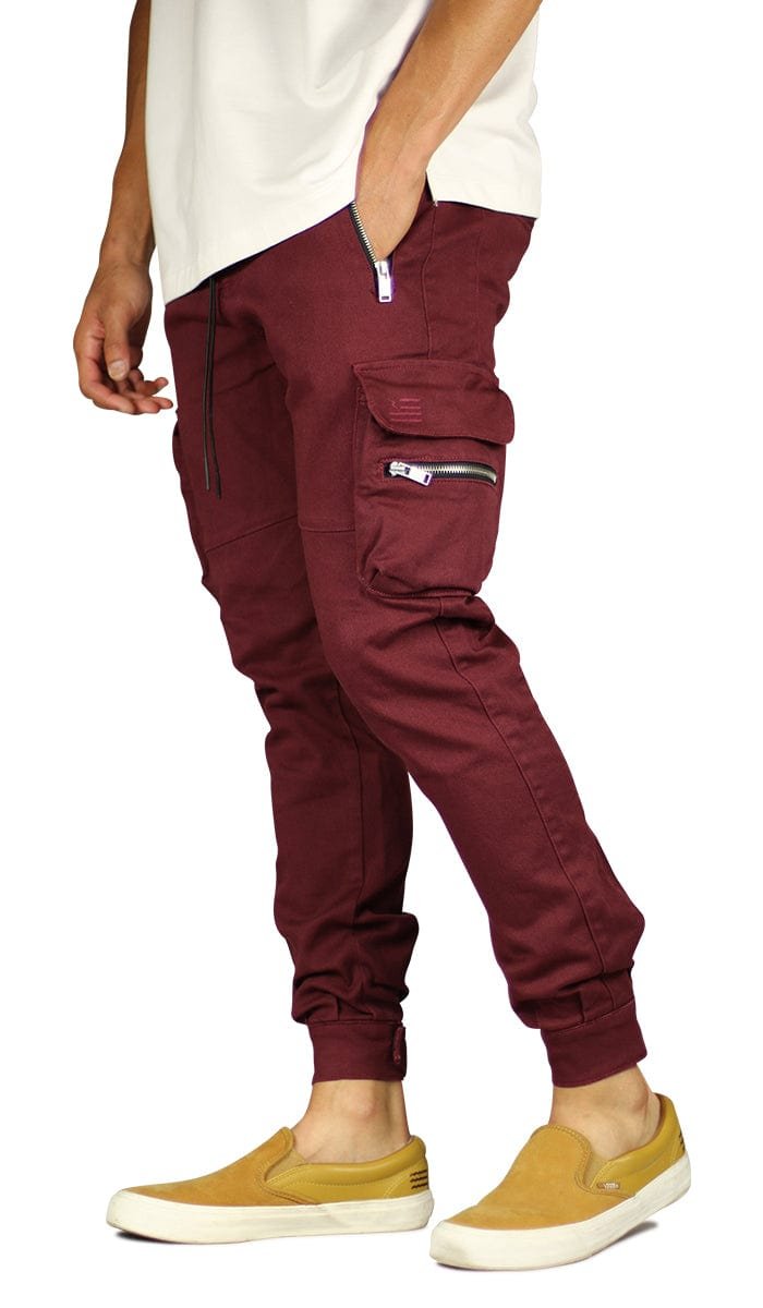 Burgundy Combat Cargo Pants - Image 6