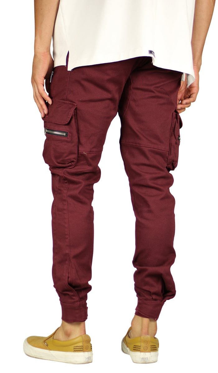 Burgundy Combat Cargo Pants - Image 7