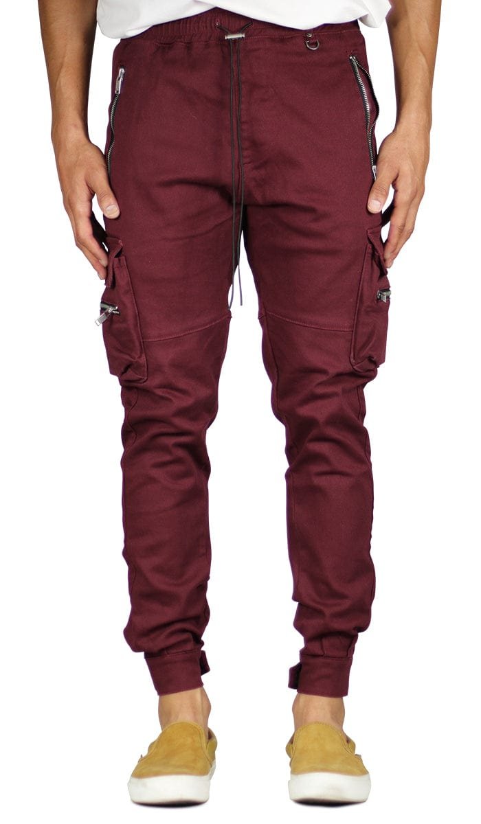 Burgundy Combat Cargo Pants - Image 8