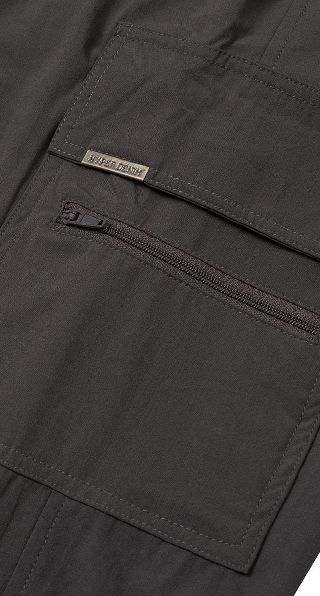 Charcoal Cool Nylon Zipper Pants - Image 7