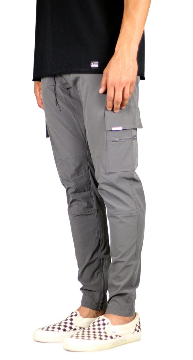 Charcoal Cool Nylon Zipper Pants - Image 2