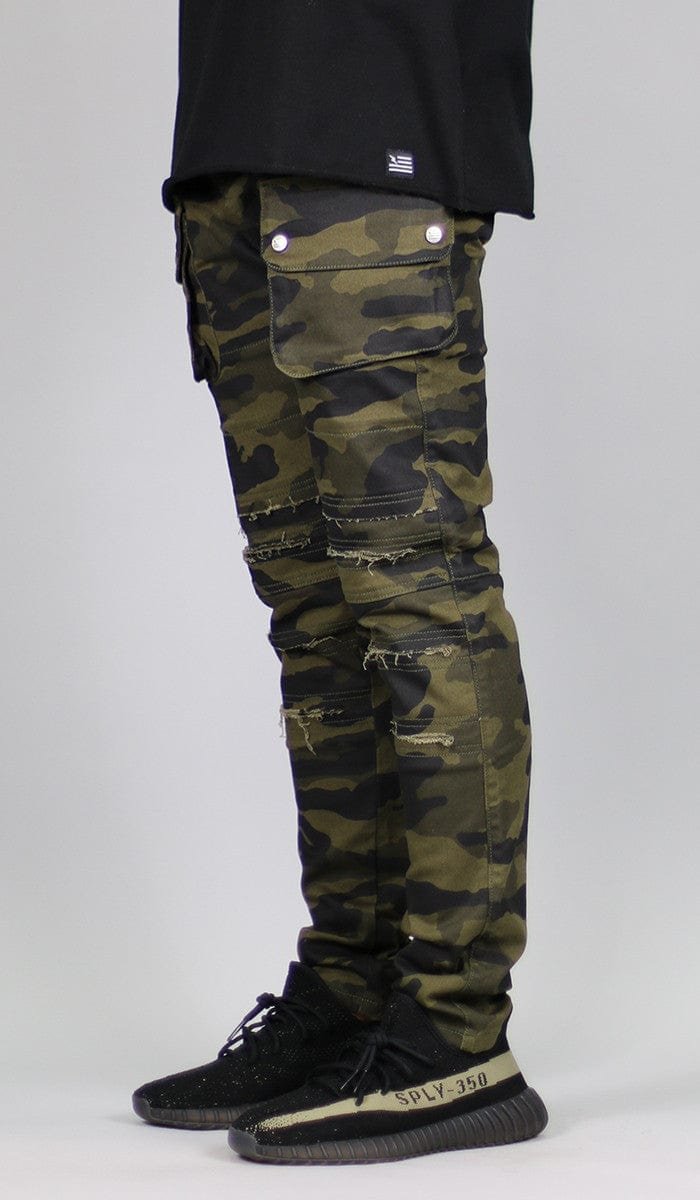 Olive Camo Cargo Pants - Image 5