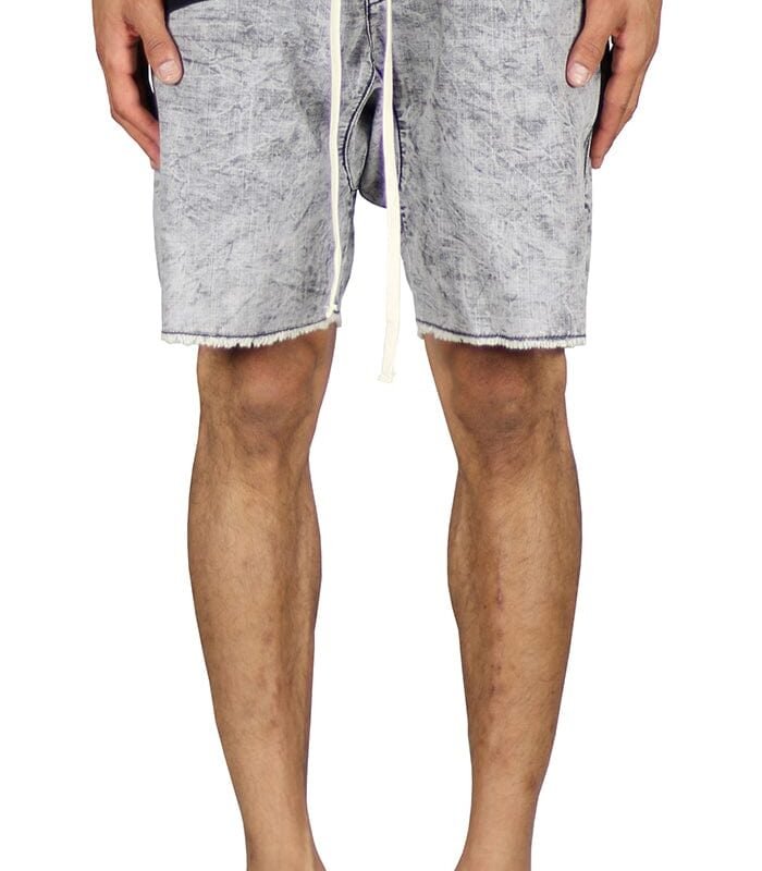 Stone Gray Drop Denim Shorts