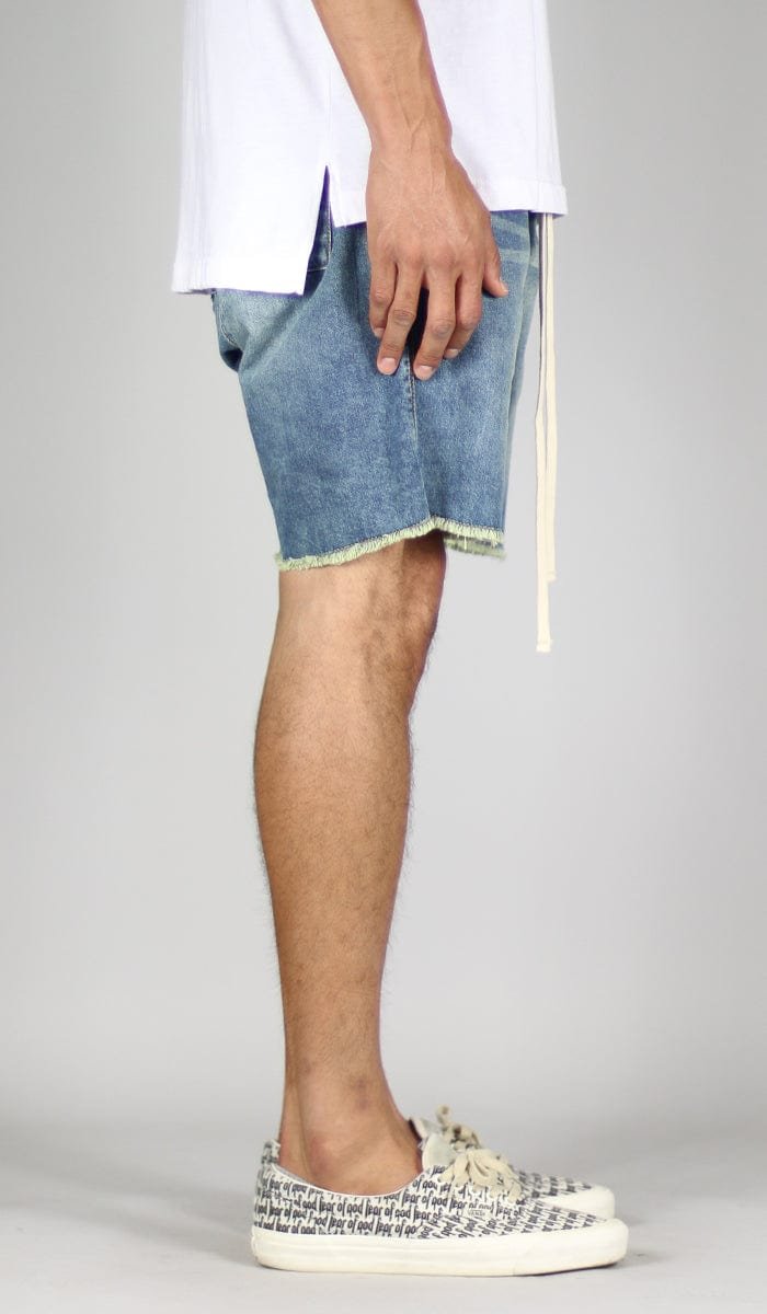 Indigo Drop Denim Shorts - Image 3