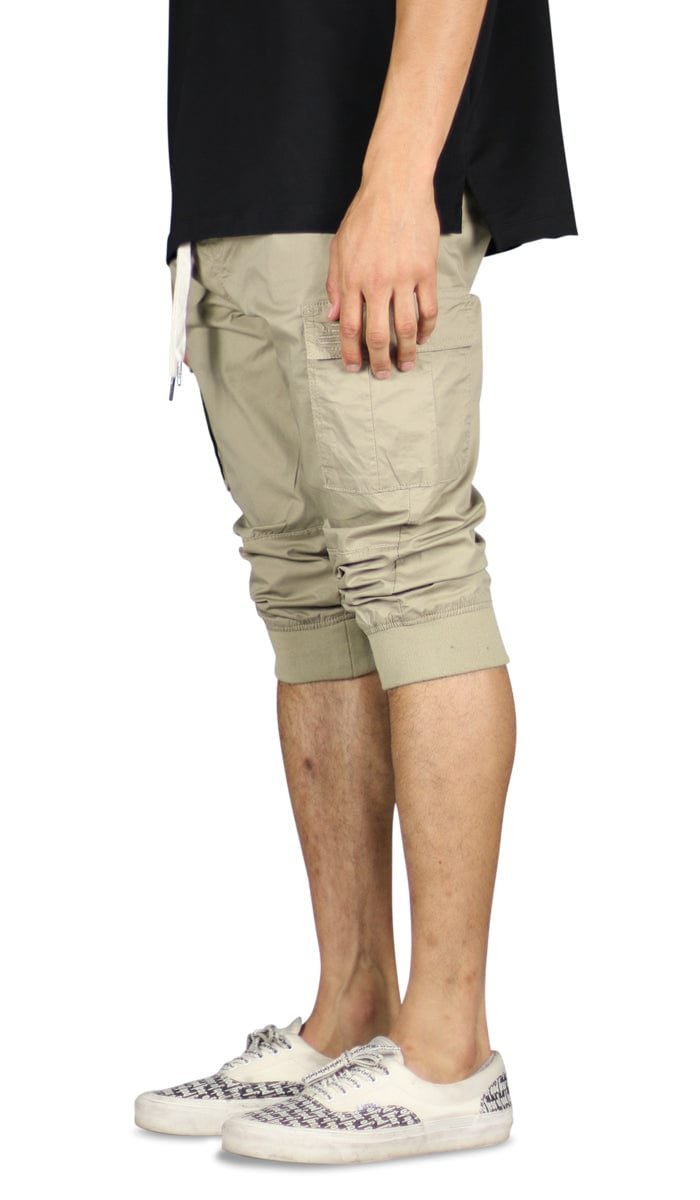 Khaki Cargo Jogger Shorts - Image 2