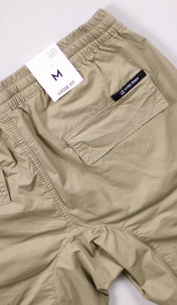 Khaki Cargo Jogger Shorts - Image 8