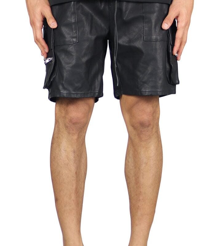 Leather Cargo Shorts